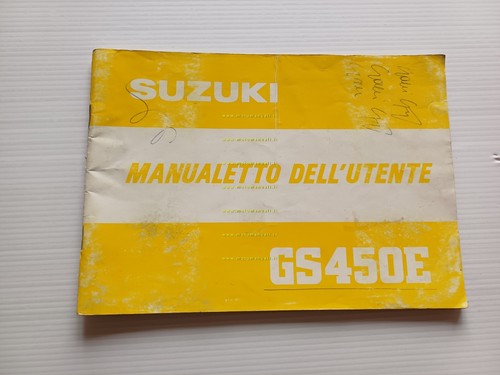 Suzuki GS 450 E 1980-81 manuale uso manutenzione moto ITALIANO …