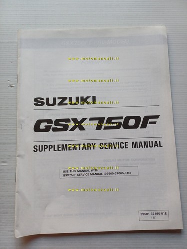 Suzuki GSX 750 FT 1996 AGGIORNAMENTO manuale officina inglese originale