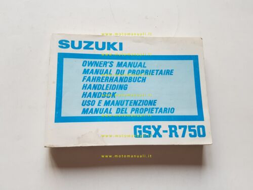 Suzuki GSX-R 750 1987 manuale uso manutenzione libretto originale italiano