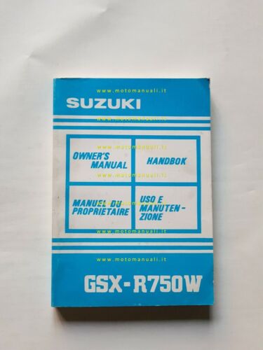 SUZUKI GSX-R 750 W 1991-92 manuale uso manutenzione italiano libretto …