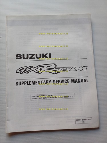 Suzuki GSX-R 750 W 1994 AGGIORNAMENTO manuale officina inglese originale