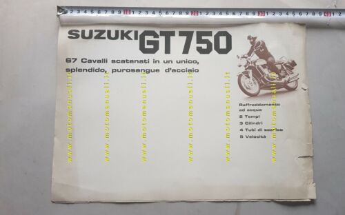 Suzuki GT 750 1971 depliant ITALIANO originale motorcycle brochure