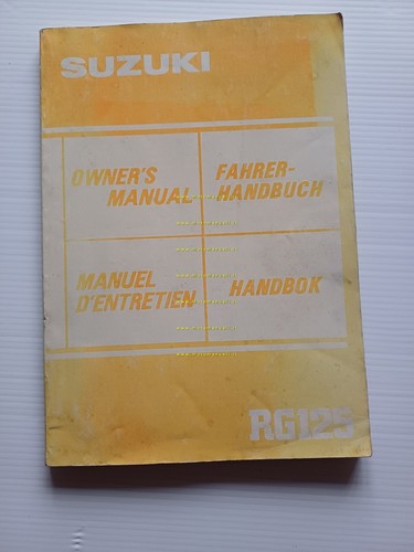 SUZUKI RG 125 1985 manuale uso manutenzione libretto originale inglese