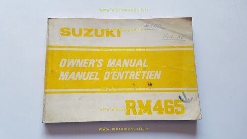 Suzuki RM 465 1981-82 Cross manuale uso manutenzione originale