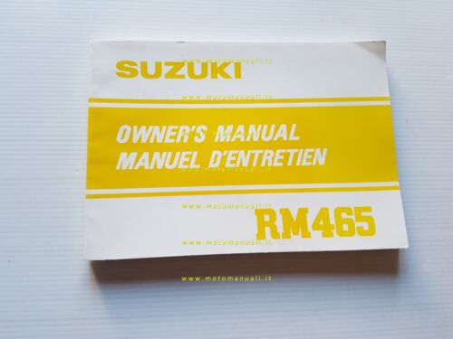 Suzuki RM 465 1981-82 manuale uso manutenzione originale