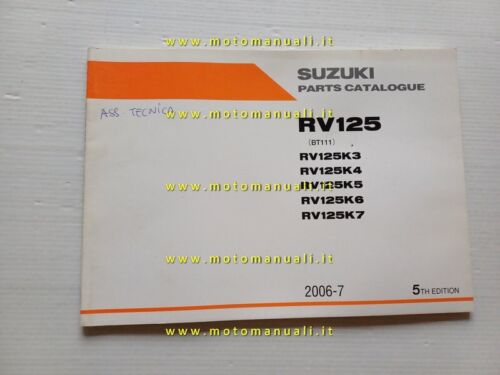 Suzuki RV 125 2006 catalogo ricambi ORIGINALE spare parts catalogue