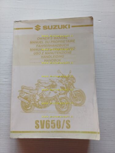 Suzuki SV 650-SV 650 S 2000 manuale uso manutenzione libretto …