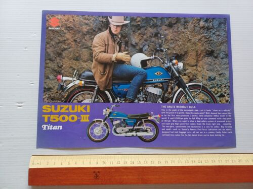SUZUKI Titan 500 T III 1970 depliant inglese originale