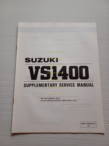 Suzuki VS 1400 mod. 1996 AGGIORNAMENTO manuale officina originale TESTO …