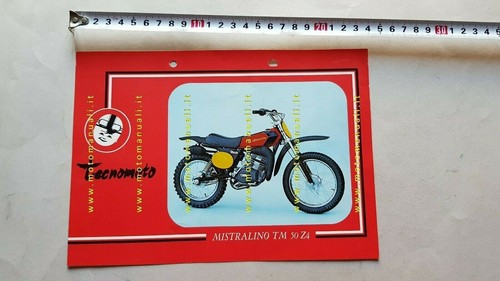 Tecnomoto Mistralino TM 50 Z4 cross 1974 depliant italiano inglese …