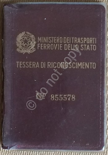 Tessera Ferroviaria - Novara 1959