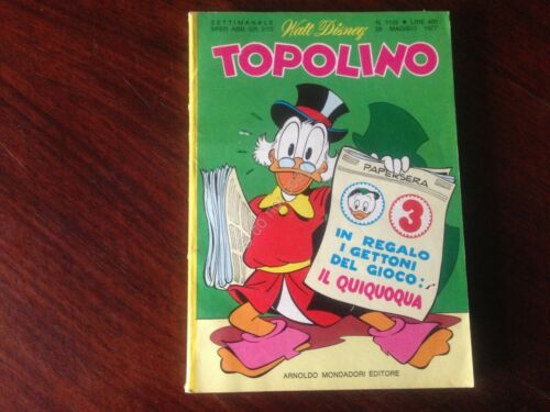 Topolino Fumetto Walt Disney 29 Maggio 1977 N.1122 senza gettoni