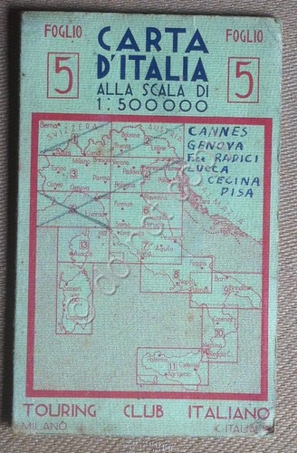 Touring Club Italiano - Carta d'Italia - Cannes Genova Lucca …
