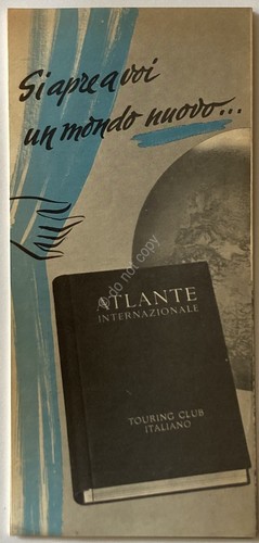 Touring Club Italiano Pieghevole Pubblicitario Atlante Internazionale - anni '50