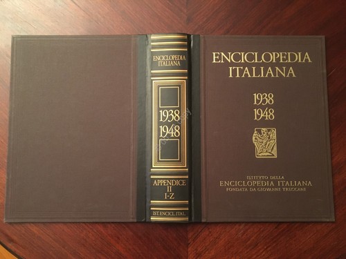 Treccani Enciclopedia 1938 1948 Copertina per Appendice II I - …