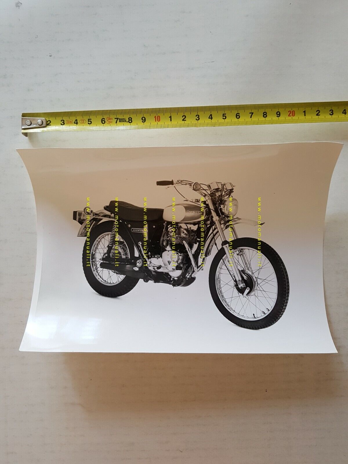 Triumph 500 Adventurer 1972 foto cartella stampa originale press photo