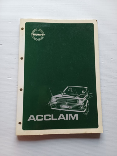 Triumph Acclaim 1981 manuale officina italiano originale