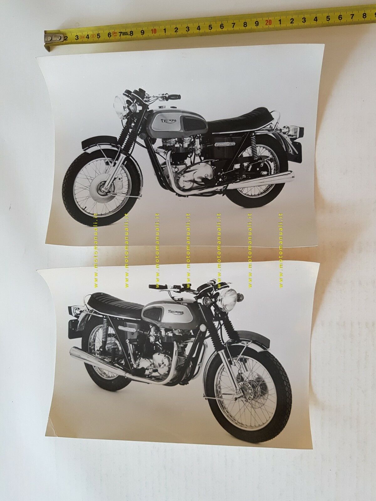 Triumph Bonneville 750 1973 lotto 2 foto cartella stampa originali …
