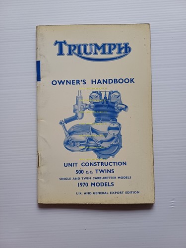 Triumph modelli 500 bicilindrici 1970 manuale uso manutenzione originale inglese