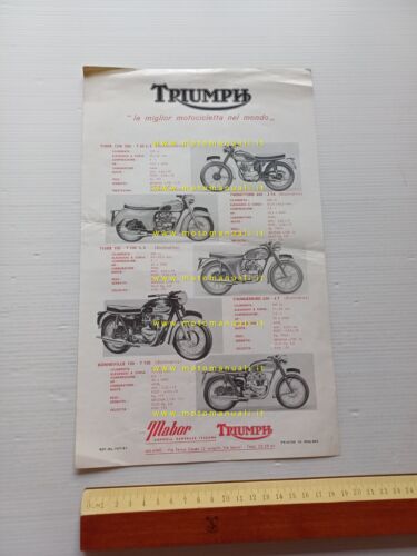 Triumph produzione modelli 1961 depliant italiano originale