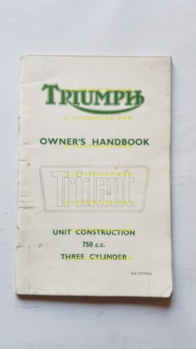 Triumph Trident 750 manuale uso manutenzione libretto ORIGINALE Inglese