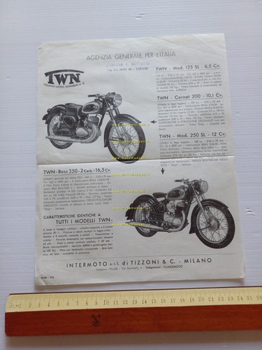 TWN Cornet 200 - 250 SL 1955 depliant italiano originale