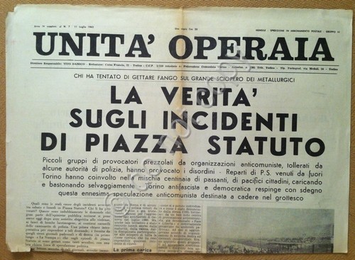 Unità Operaia - Torino - Sindacati - Scioperi metalmeccanici - …