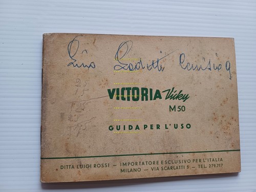 Victoria 50 Vicky 1954 manuale uso manutenzione libretto originale Italiano