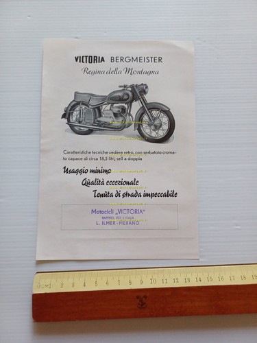 Victoria Bergmeister 350 1954 depliant originale italiano