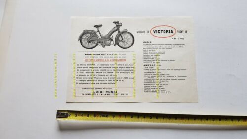 Victoria Vicky III 50 1956 depliant originale ITALIANO brochure