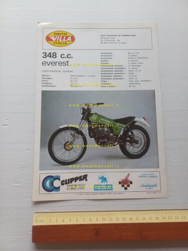 Villa 348 Everest Trial 1978 depliant italiano originale