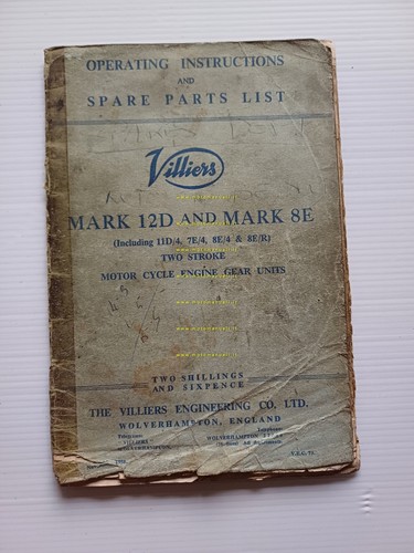 Villiers motori MARK 12D 125 - 8E 200 1958 manuale …