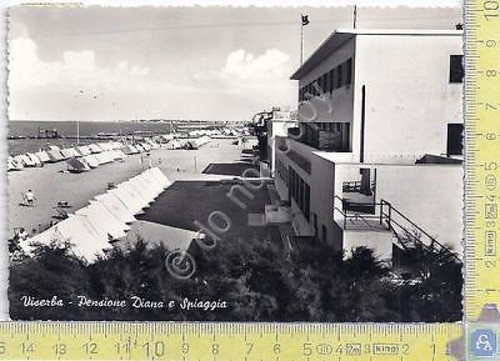 Viserba - Pensione Diana e Spiaggia - 1959 - Cartolina …