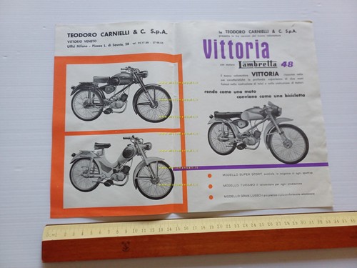 Vittoria Carnielli 48 Sport - Turismo motore Lambretta 1957 depliant …