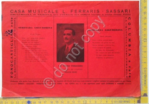 Volantino pubblicità - Casa Musicale L.Ferraris - Sassari - anni …