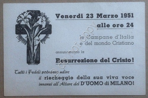 Volantino Universale Ecclesia di Cristo - Milano 1951