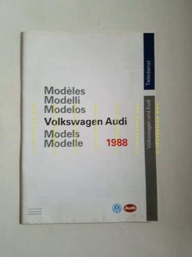 Volkswagen Audi modelli fino 1988 depliant poster italiano originale