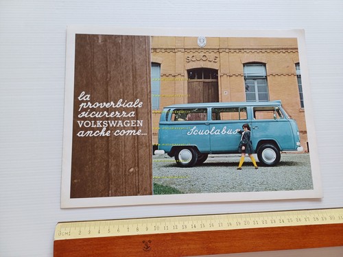 Volkswagen furgone Scuolabus 1968 depliant italiano originale