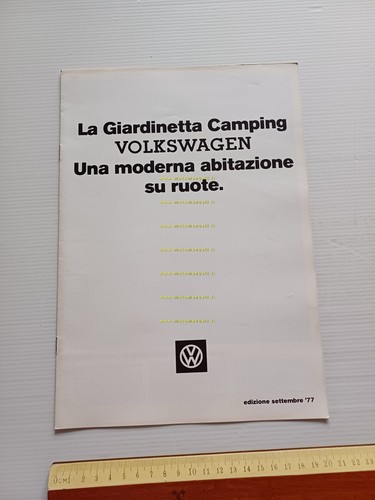 Volkswagen Giardinetta Camping 1977 depliant italiano originale
