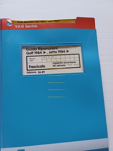 Volkswagen Golf Jetta KE Jetronic 1984-89 manuale officina iniezione accensione