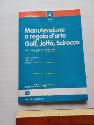 Volkswagen Golf Jetta Scirocco Caddy 1986-91 manuale manutenzione officina