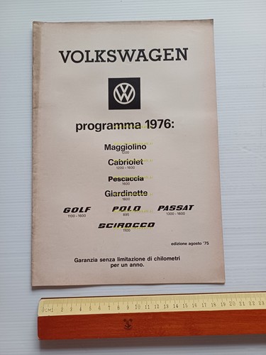 Volkswagen Maggiolino - Golf - Giardinetta 1976 depliant originale italiano