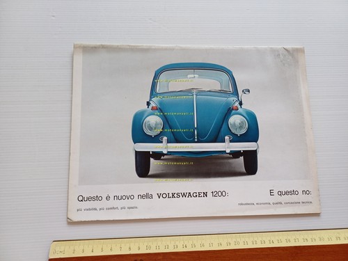 Volkswagen Maggiolino 1200 1963 depliant italiano originale