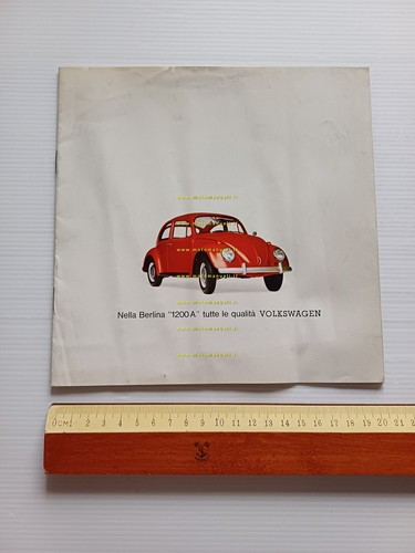 Volkswagen Maggiolino 1200 A 1966 depliant italiano originale