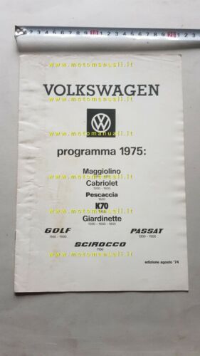 Volkswagen Maggiolino, Golf e modelli 1975 depliant ITALIANO brochure