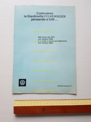 Volkswagen Transporter Giardinetta modelli 1971 depliant italiano originale