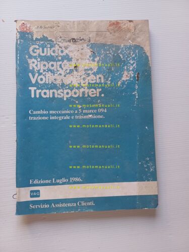 Volkswagen Transporter mod. 1986 manuale officina cambio 5 M trazione …