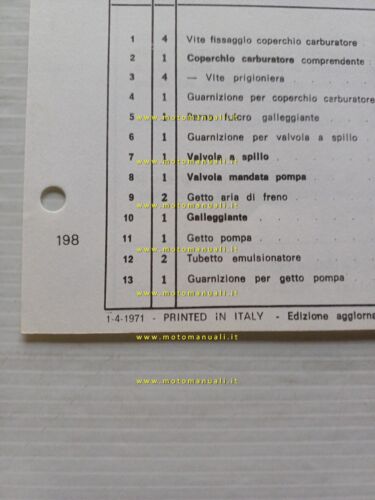 Weber carburatore 40 DCN 14 Fiat Dino Spider 1971 catalogo …