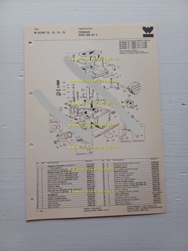 Weber carburatore 40 DCNF 72-73-74-75 Ferrari Dino 308 GT4 1980 …