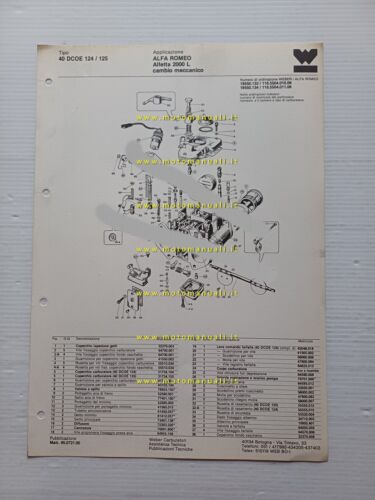 Weber carburatore 40 DCOE 124-125 Alfa Romeo Alfetta 2.0 L …